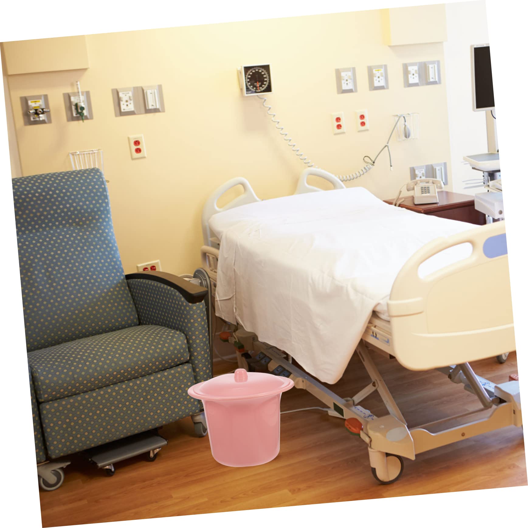 KOMBIUDA Vasino in Plastica con Coperchio per Bambini e Adulti, Urinaio Portatile in Pp con Superficie Liscia e Resistente alle Macchie, Pratico per Uso Notturno