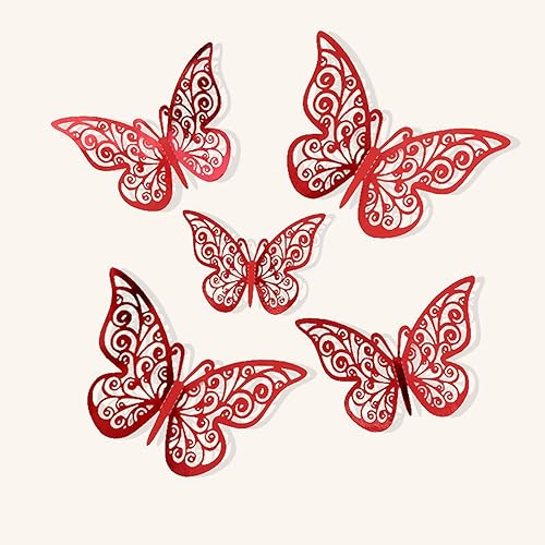 Miniatura 10 de 72 calcomanías de pared de mariposa, decoración de pared de mariposa 3D de Shemboli para decoración de fiesta de cumpleaños, decoración de pastel de