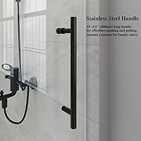 Vista 7 de Puertas corredizas de ducha para bañera de 56-60 pulgadas de ancho x 66 pulgadas de alto, ancho ajustable, 3/8 pulgadas (0.394 in), sin marco