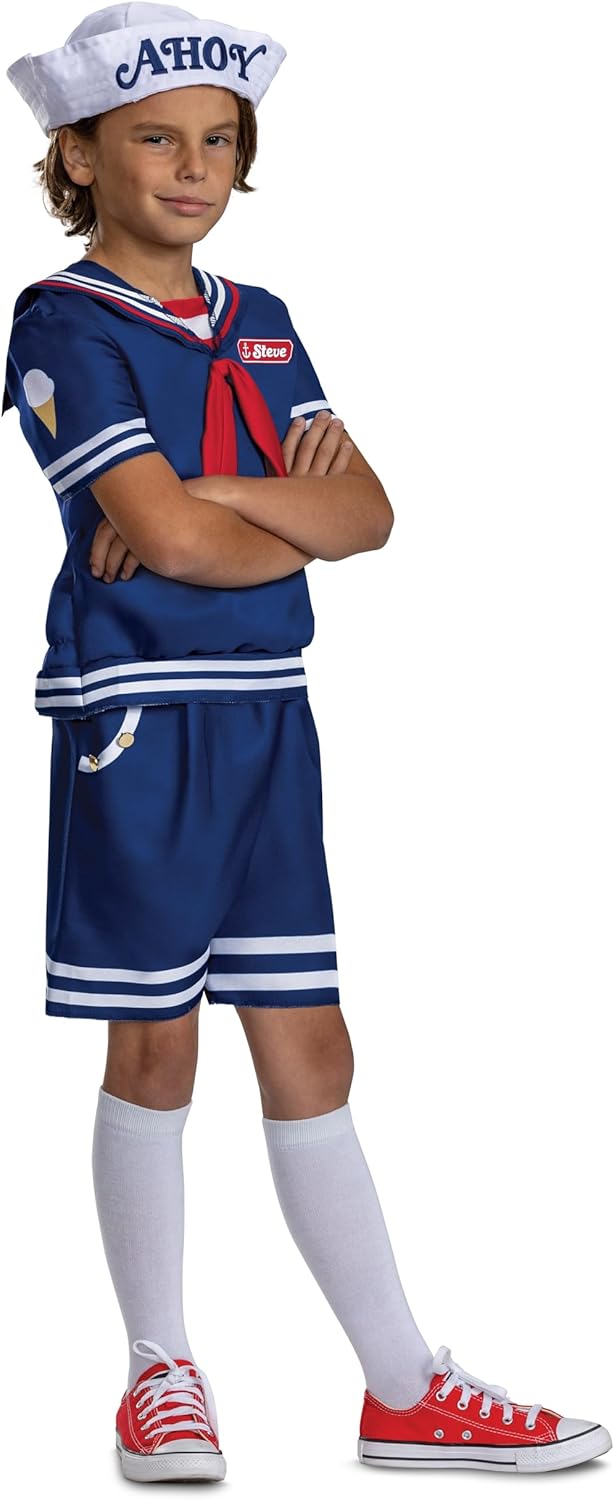 Steve Scoops Ahoy Costume, Official Stranger Things