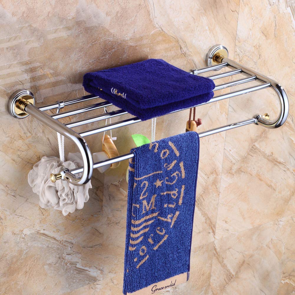 Porte-serviettes mural en cuivre CHEWYNP pour salle de bain - C 50cm / D 60cm