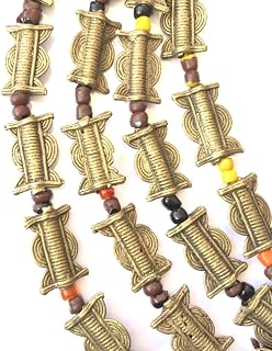 Handmade African Small Baule Lost Wax Natural Brass African Trade Beads