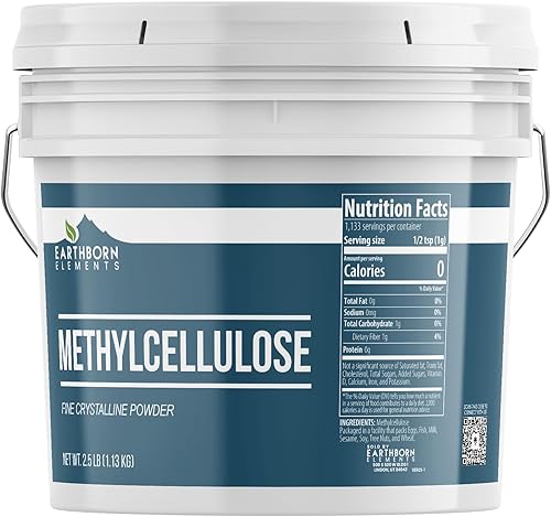 Earthborn Elements Metilcelulosa (1 galón), sin emulsionantes ni aditivos, grado alimenticio