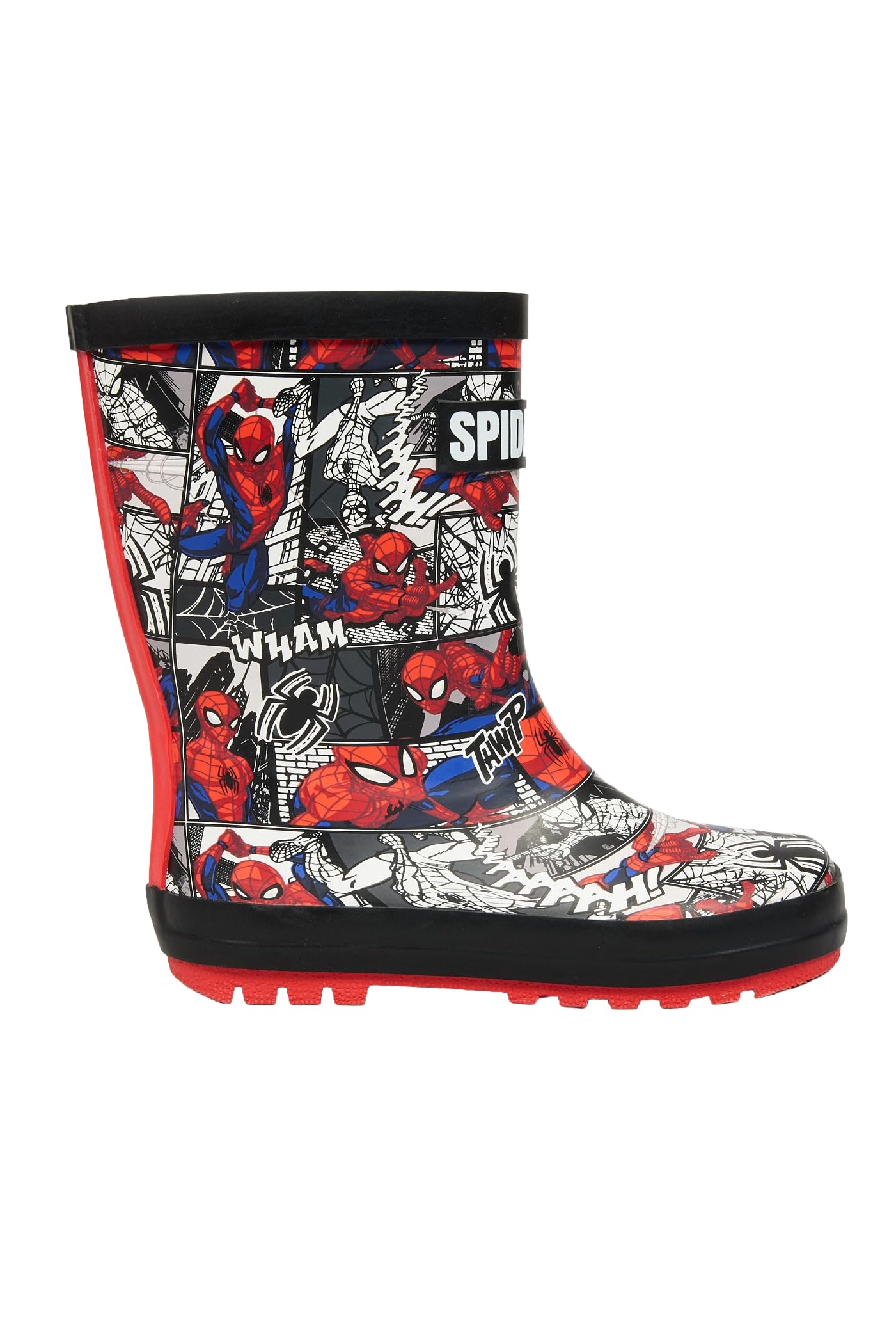 Marvel Spiderman, stivali di gomma impermeabili per bambini, con suola antiscivolo, con stampa fumetto, scarpe da pioggia per bambini