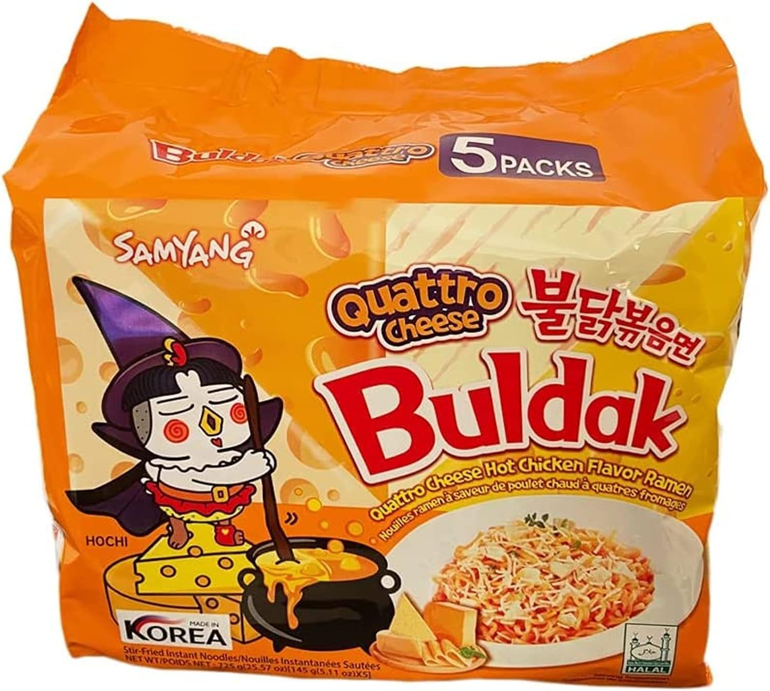 Samyang Buldak Quattro Cheese Ramen 145g. Pack 5