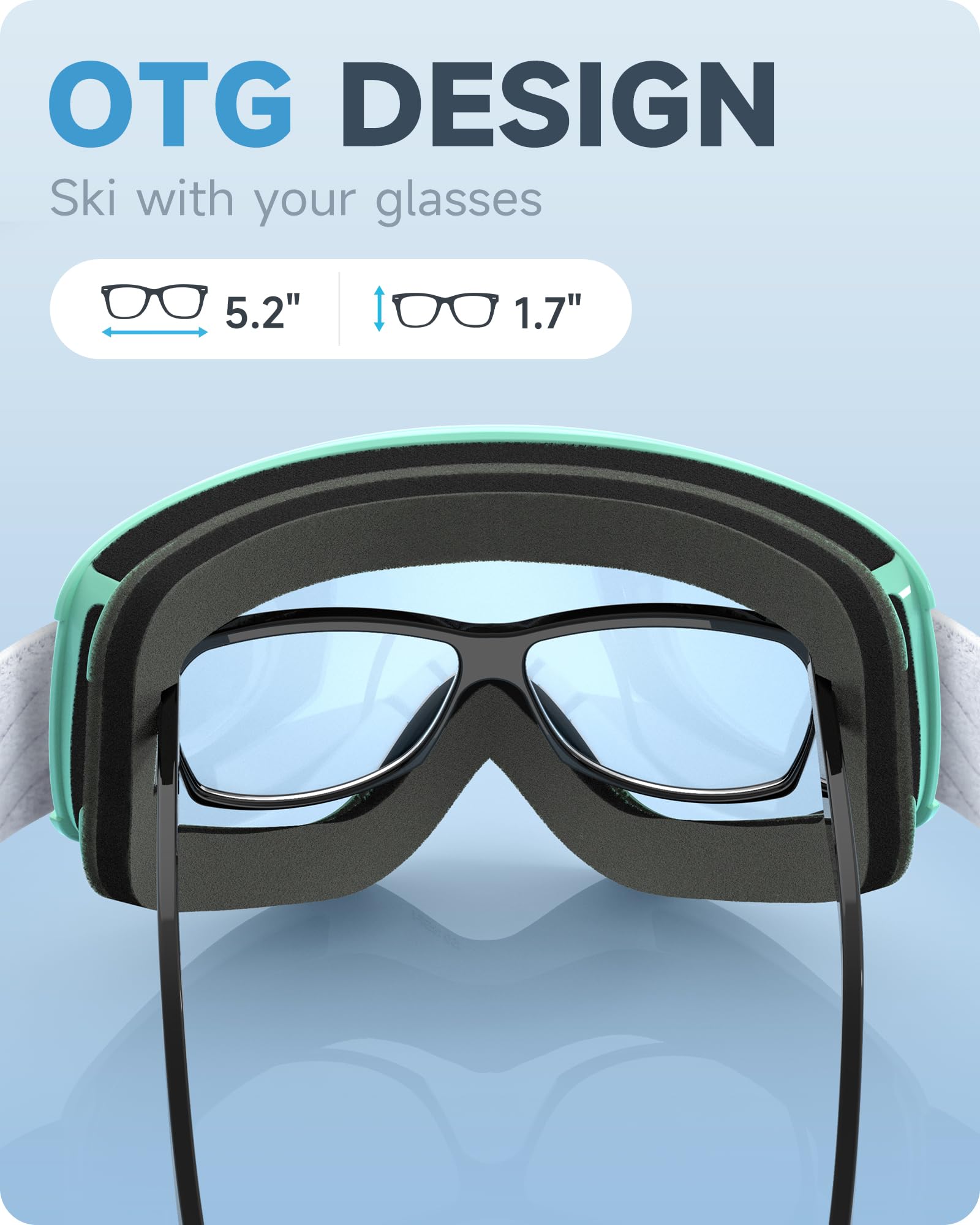 Findway Maschera da Sci Bambino 5~16 Anni Occhiali da Sci Maschera Sci Bambino Occhiali Sci OTG per Ragazzo Ragazza Anti UV Anti Nebbia Compatibile con Casco per Sci Snowboard Sport Invernali