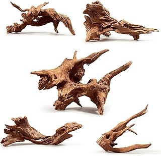 WDEFUN Natural Driftwood for Aquarium Decor, 5-Piece 5''-8'' Large Driftwood for Decorations on Fish Tank, Reptiles Bearded Dragon Accessories or Air Plants