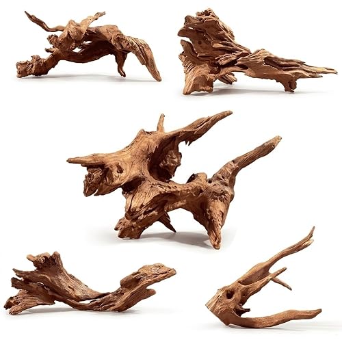 WDEFUN Natural Driftwood for Aquarium Decor, 5-Piece 5''-8'' Large Driftwood