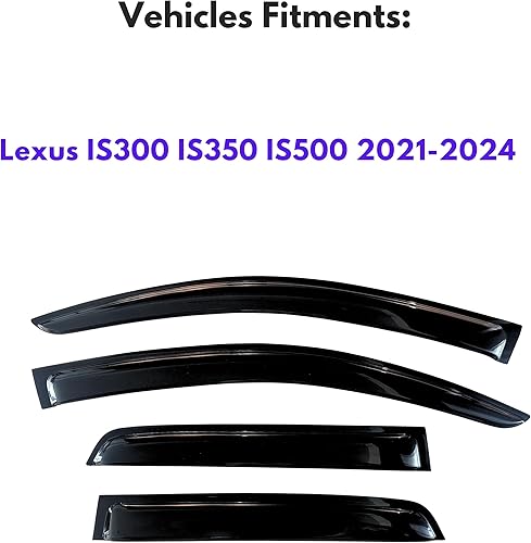 Miniatura 415 de KPY Moldura deflectora de viento con protección contra la lluvia compatible con Mazda CX-3 2016-2021 (CX3), 4 unidades, para ventana lateral