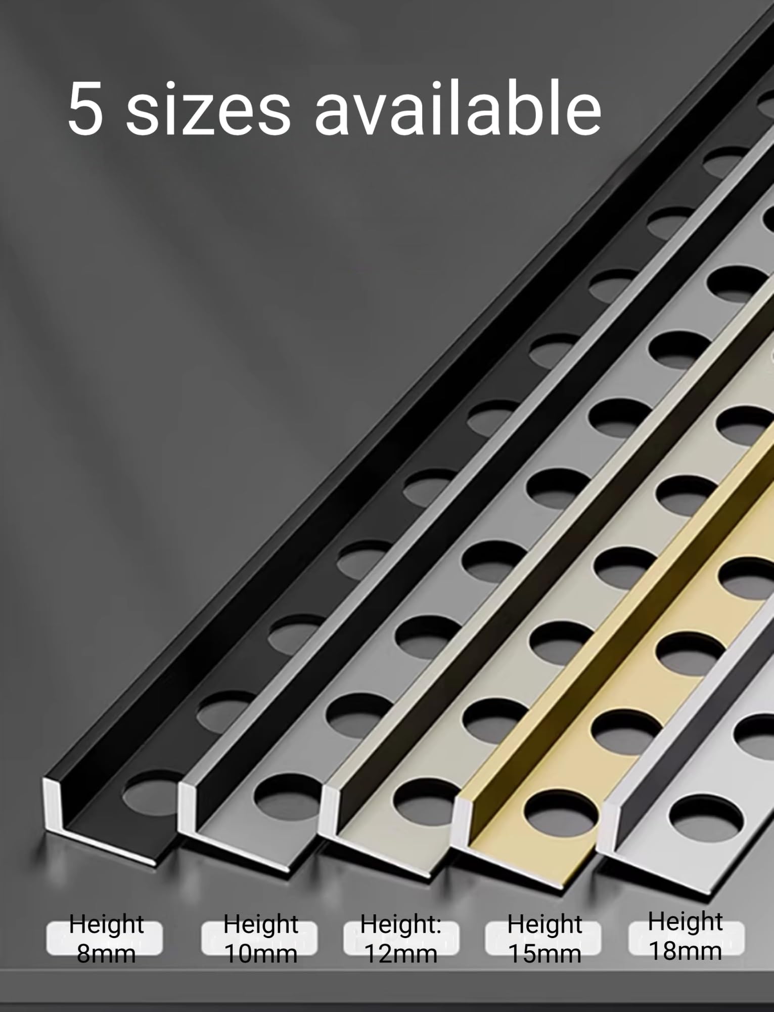 Aluminiowa listwa krawędziowa w kształcie litery L, osłona narożnika ściennego do zewnętrznych narożników i blatów, szerokość 12 mm