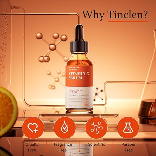 Miniatura 7 de Suero de vitamina C para la cara, suero facial antienvejecimiento y arrugas con vitamina C, hialuronato de sodio, vitamina E y más, suero iluminador