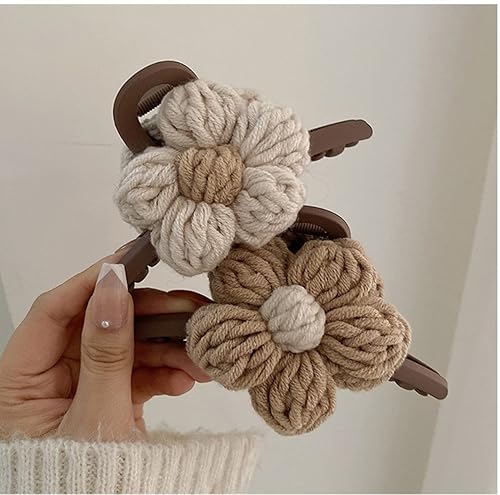 Miniatura 6 de 4 pinzas de pelo grandes de 433 pulgadas trenzadas esponjosas de felpa pinza de mandíbula de pasador para mujeres y niñas pinzas de medio moño para