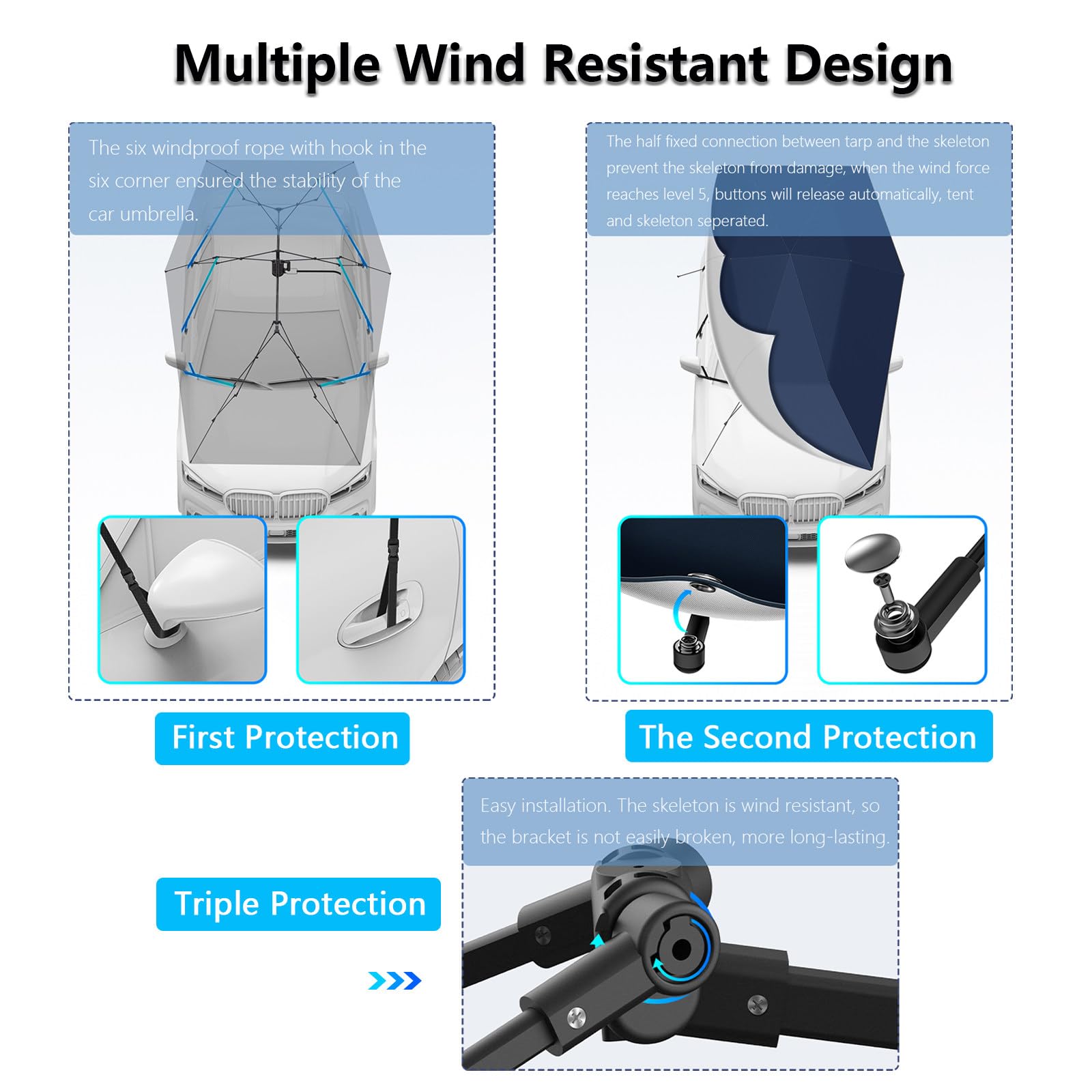 Tenda per Auto Universale, Posto Auto Coperto Mobile, Tenda per Auto Automatica, ombrellone per tettuccio per Auto per Tenda da Esterno, Adatto alla Maggior Parte dei Tipi di Auto,4.8m