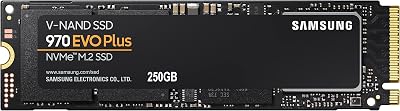 SAMSUNG 970 EVO Plus SSD 250GB NVMe M.2 Internal Solid State Drive with V-NAND Technology, Storage and Memory Expansion for Gaming, Graphics w/ Heat Control, Max Speed, MZ-V7S250B/AM