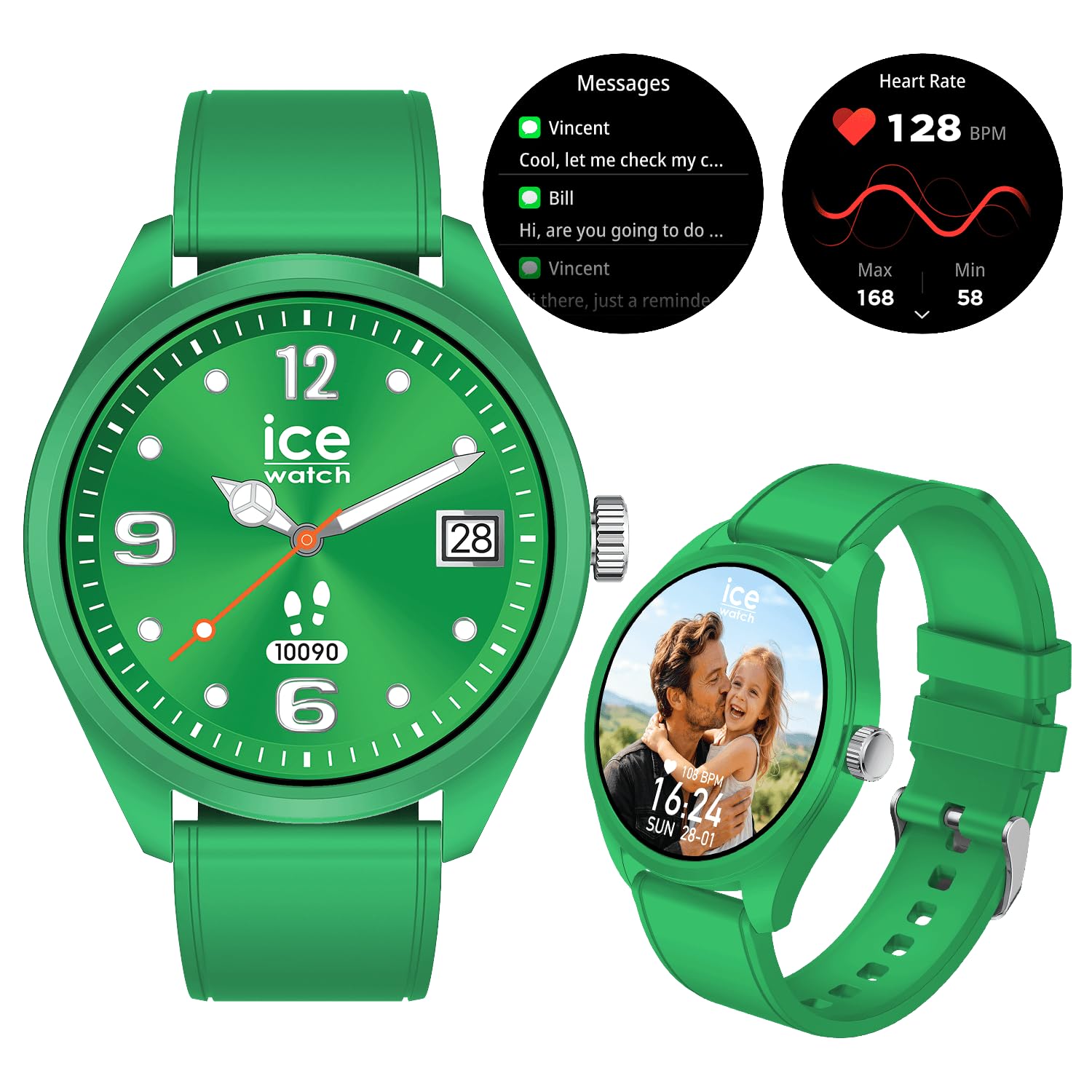 Ice-Watch - ICE smart forever Blue Milanese - Smartwatch zielony z silikonowym paskiem - 026219 (1.32 cala / 42mm)