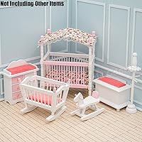 Vista 5 de Odoria 1/12 Miniatura Baby Nursery Muebles Set Dollhouse Accesorios