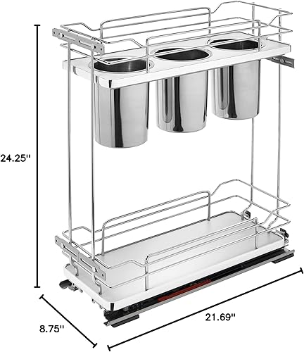 Miniatura 7 de REV-A-SHELF Organizadores extraíbles de utensilios de dos niveles con cierre suave
