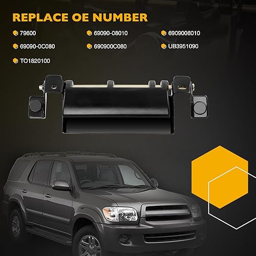 Vista 7 de Gledewen 69090-08010 Manija de puerta trasera de elevación de pestillo de puerta trasera de metal mejorada, compatible con Toyota Sienna 1998-2003