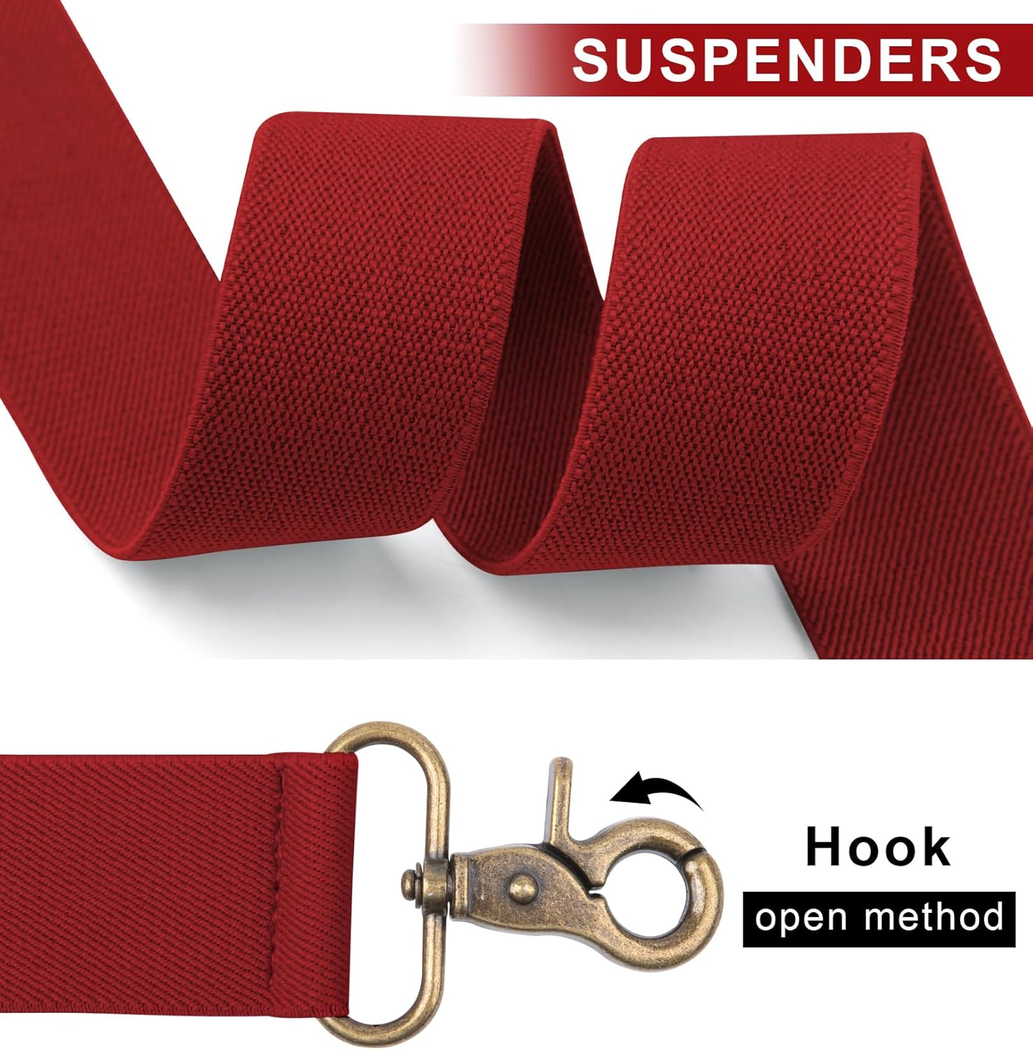 Fasker Suspenders for Men Heavy Duty 1.4 Inch Adjustable Elastic Straps X-Back Mens Suspenders - Image 5