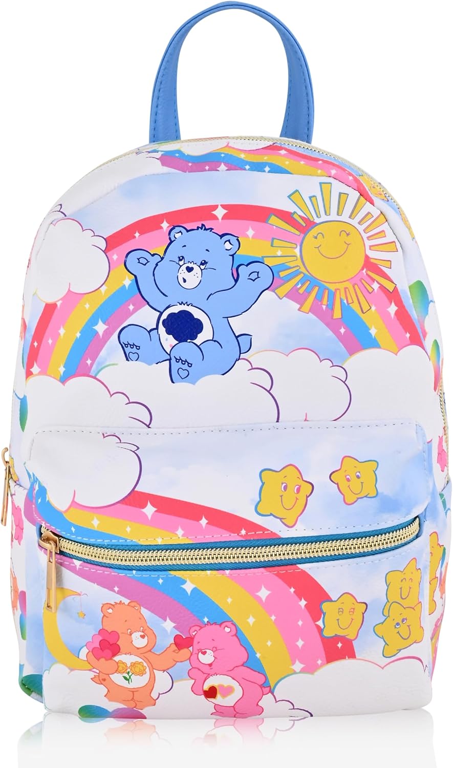 Fast Forward Care Bear Unisex Mini Backpack - Cute PU Leather, 10" Purse