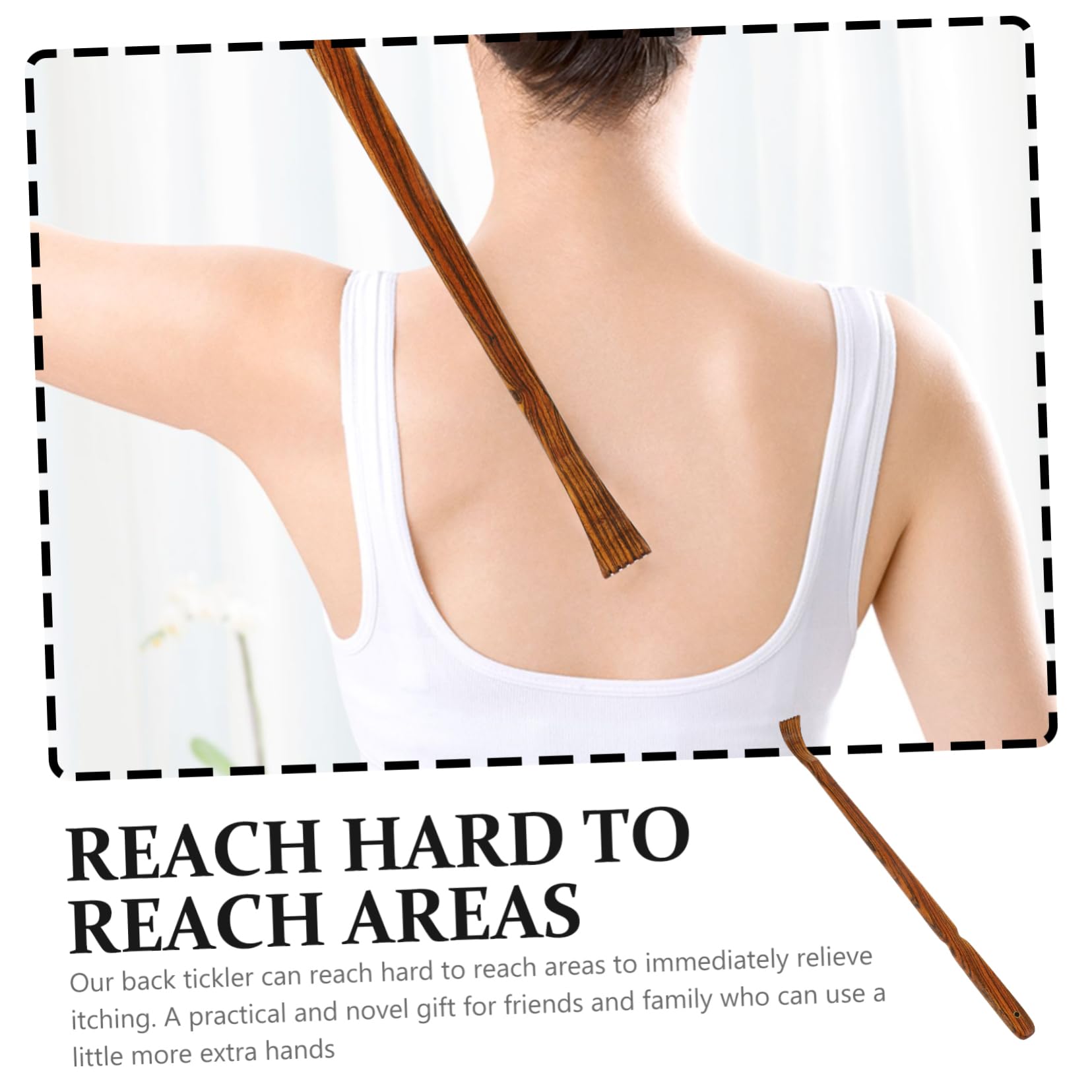 SHERCHPRY 3 Piezas cosquillas rascador de espalda extensible masaje muscular raspador dedos masajeador de palmadas en la espalda conveniente rascador Sándalo Brown