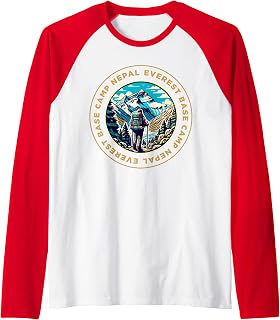 Everest Base Camp Nepal Mountain Everest View Hiking Raglan Baseball Tee