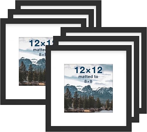 Vista 8 de FrameWorks Paquete de 2 portarretratos de 12 x 16 pulgadas con mate a 8 x 12 pulgadas, color negro, marco de fotos clásico de madera con vidrio