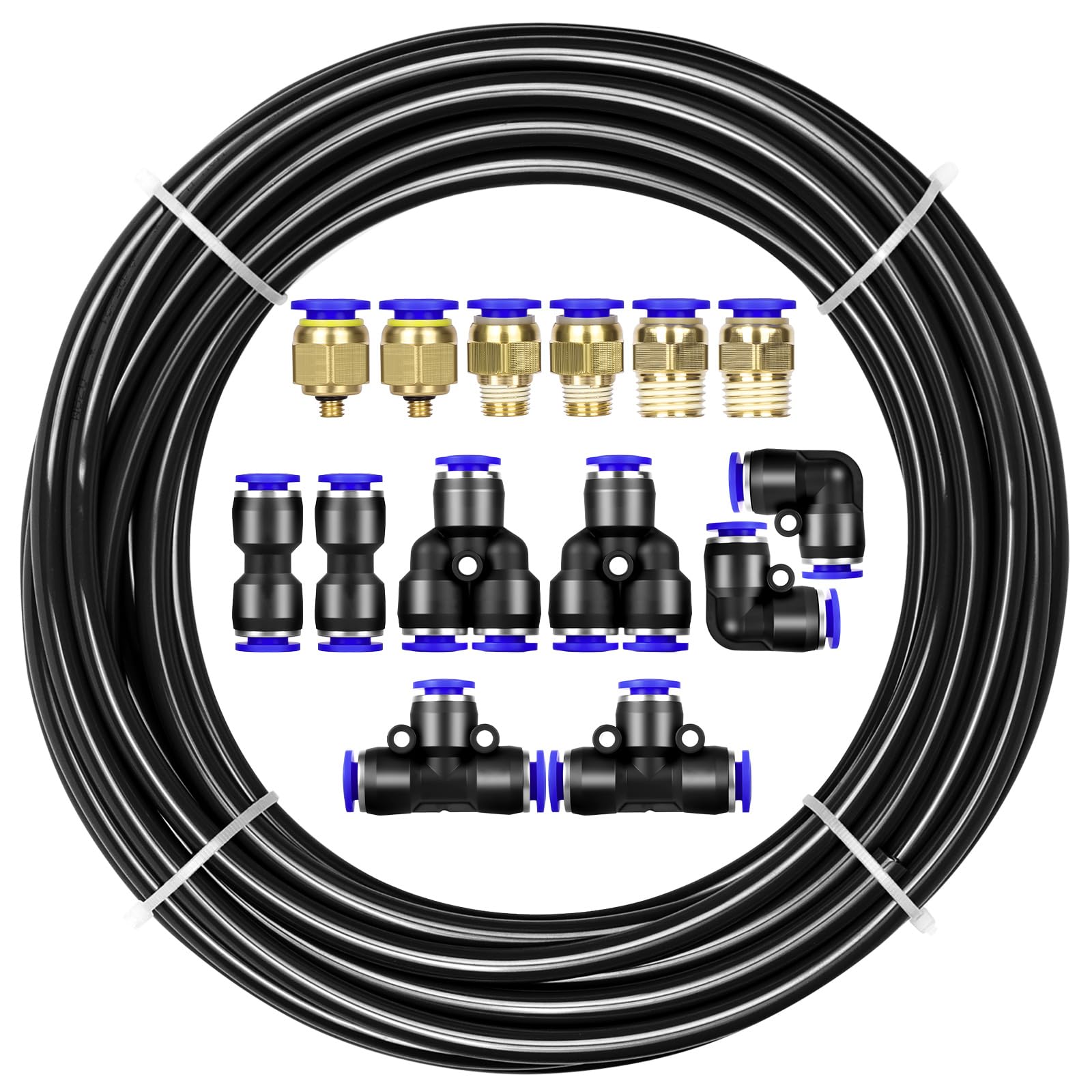 ANOMM Polyurethane PU Air Hose Pipe Tube Kit, 10m(32.8ft) Length, 5mm ID * 8mm OD