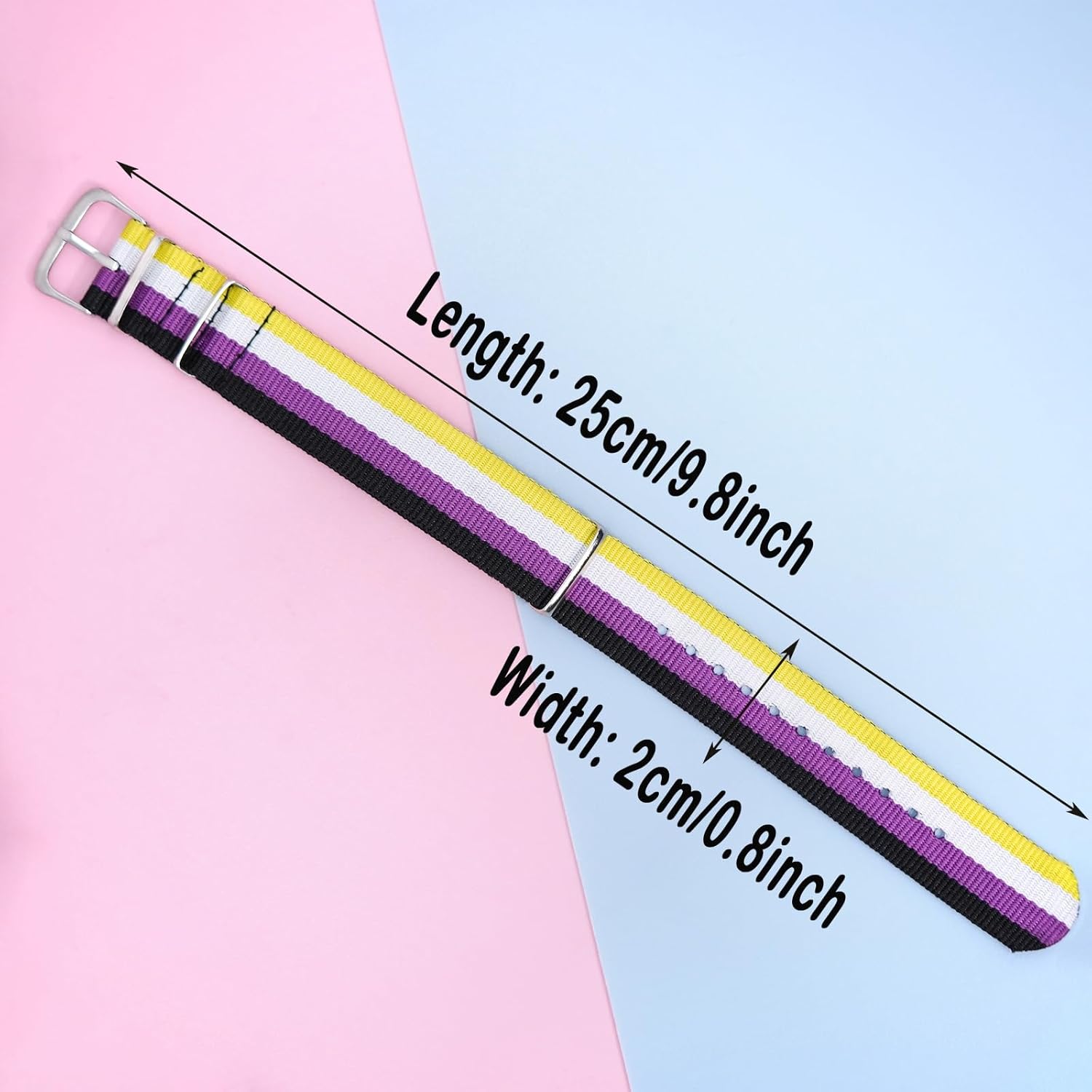 LGBT Pride Bracelet for Bisexual Lesbian Gay LGBTQ Pride Bracelets Handmade Nylon Adjustable Wristband Watch Band Rainbow Bracelets for Women Men Parade Bulk Multiple Pack - Image 4