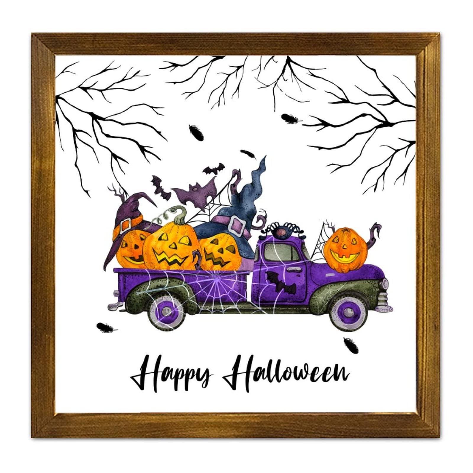 Cadre bois Halloween Witch's Brew pour décoration salon et chambre cocooning