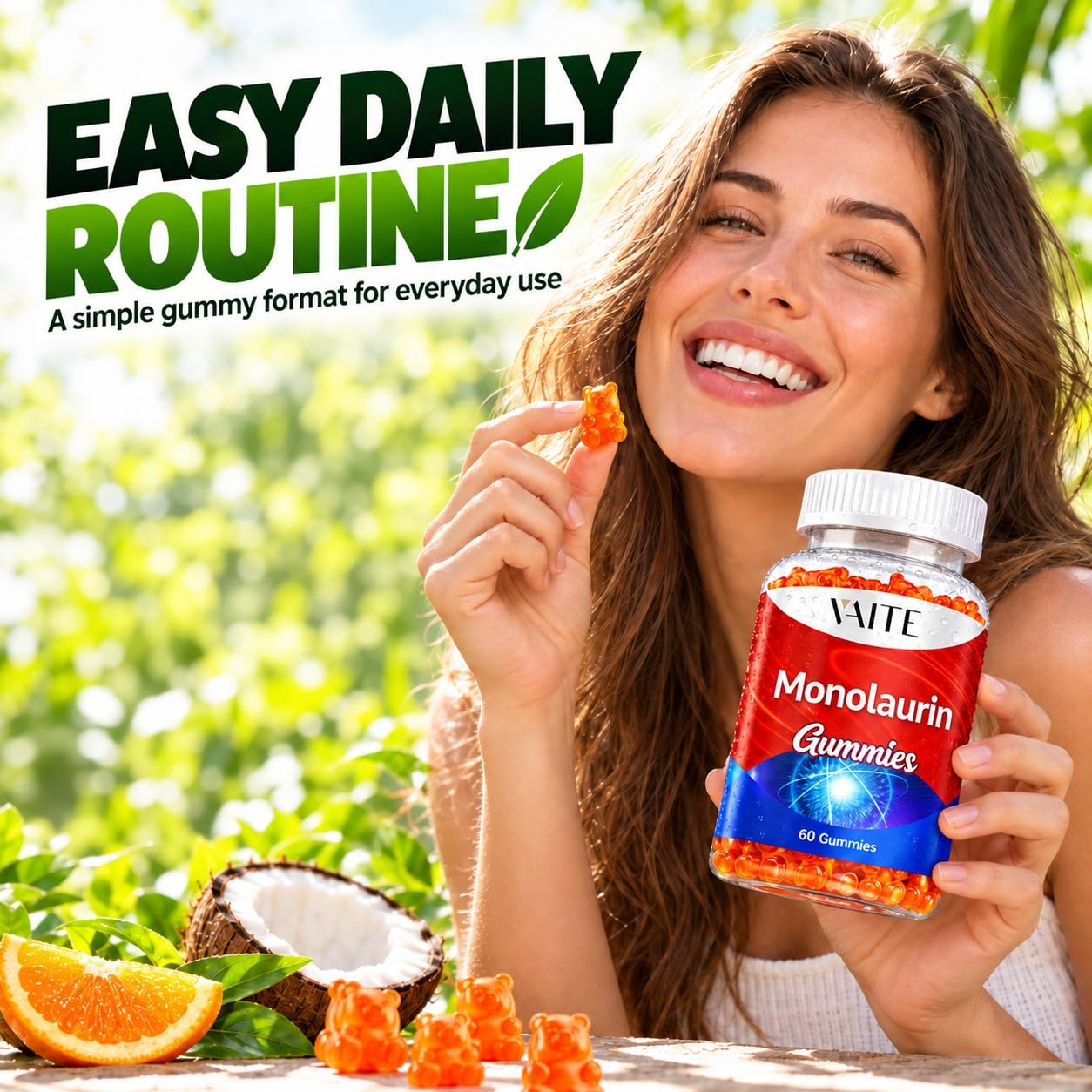 Monolaurin Supplement 1000mg Gummies - Immune Boosters for Adults, Acne Supplements, Supports Gut Health & Flora Balance, Intestinal Health & Digestive Formula, Non GMO, Gluten-Free, 60 Vegan Chews — Amazon image 6