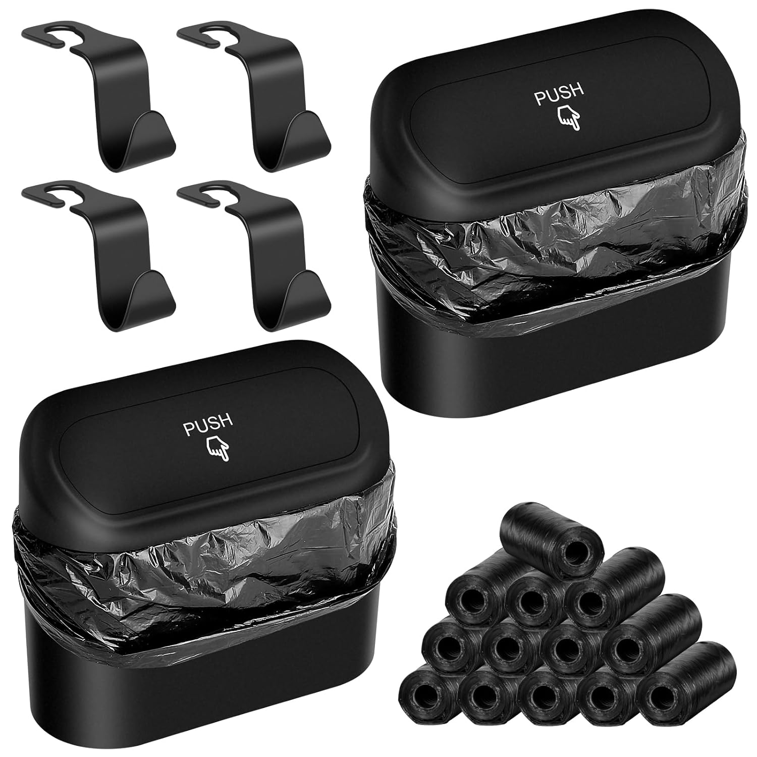AXNSATRE 2 Pcs Car Bin Tidy Car Accessories Black Car Bins for Side