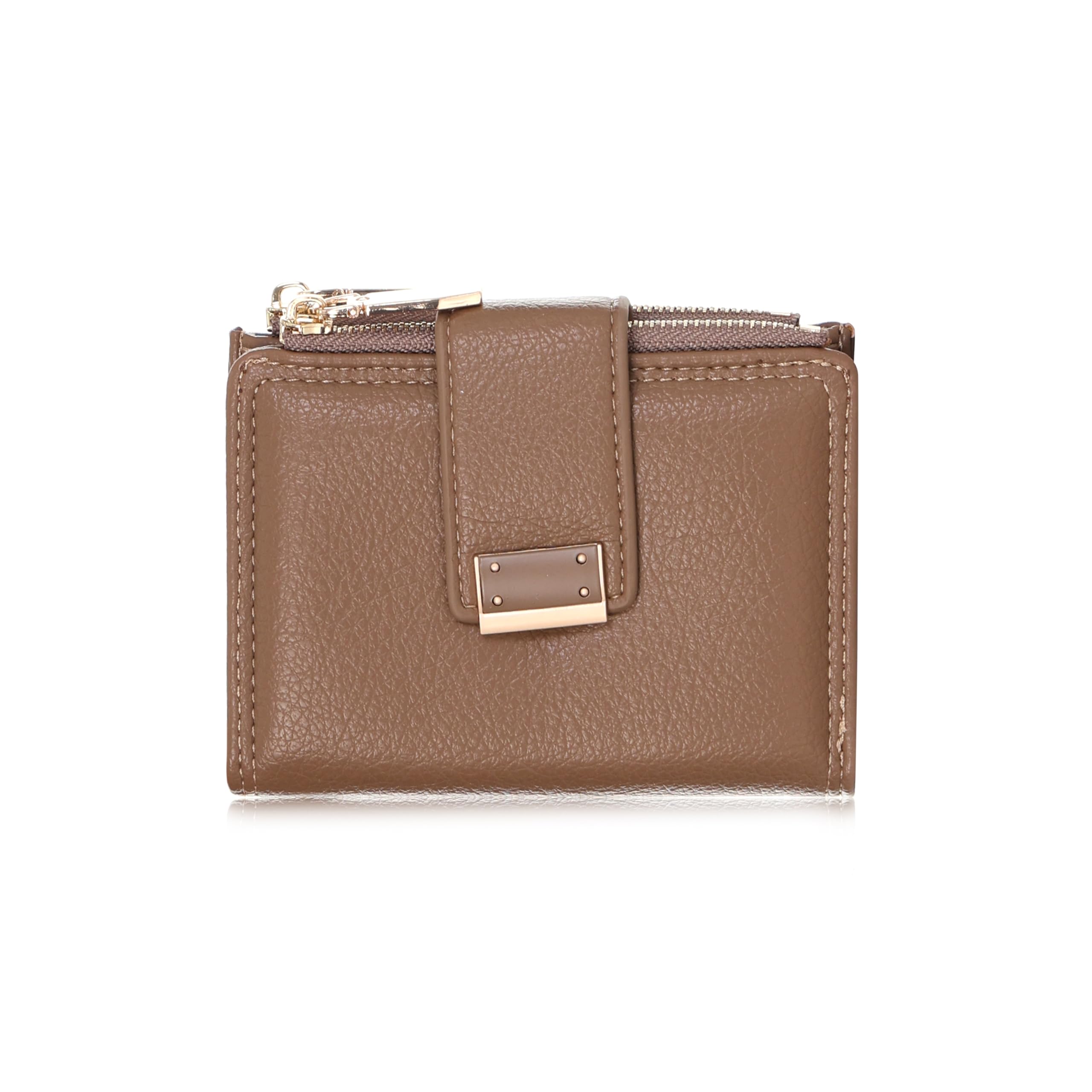 abbana Womens Small Wallet with Zipper & Flap Closure – Premium Vegan Leather Compact Wallet | Stylish Card Holder Purse with 3 Pockets & 1 Compartment | Lightweight Mini Color-Brown-picture-49