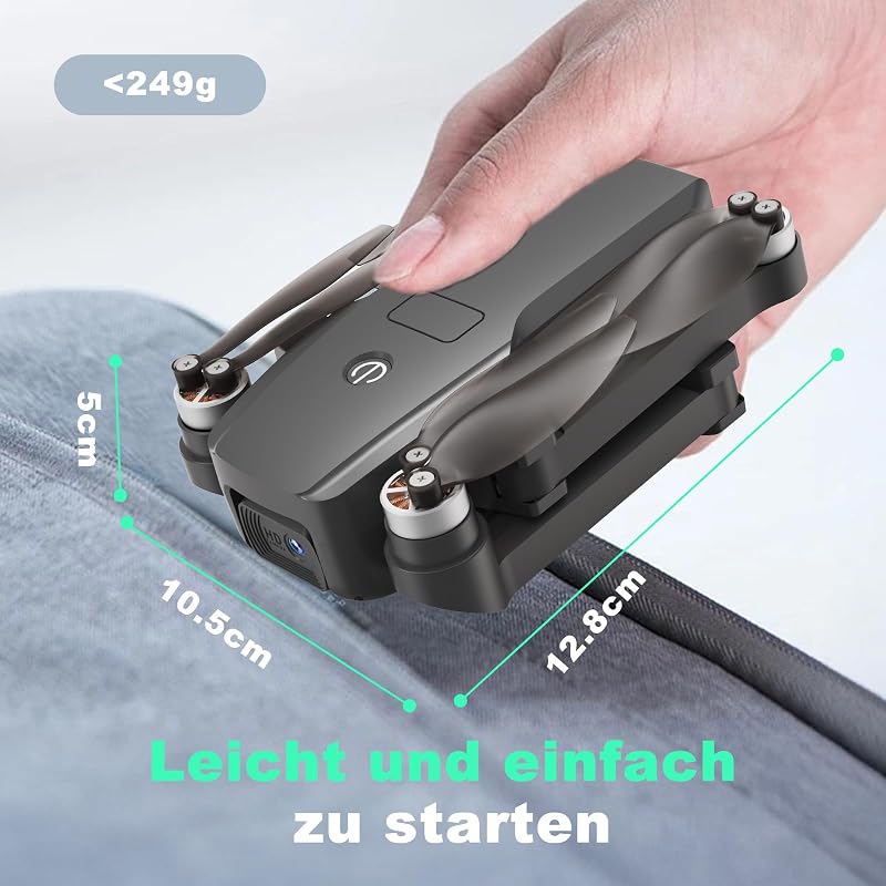TTROARDS Összecsukható Drón 1080P HD Kamerával - Kefementes Motor, 40 km/h Sebesség, Szélvédelem, Távirányítós Quadcopter Kezdőknek és Halad