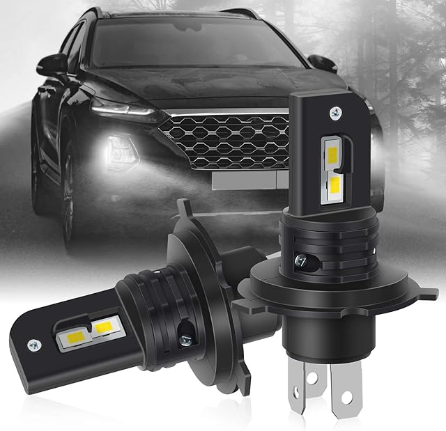 OPL5 H4 LED Headlight Bulbs, Hi/Lo Beam 40W 12000LM 6000K Super Bright Upgraded Chips CanBus H4 LED Bulbs Mini Design All in one H4 LED Car Headlight Conversion Kit (2PCS)