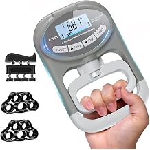 Grip Strength Tester Trainer - Grip Strength Training Hand Grips Dynamometer Adjustable Grip Digital Screen 265lbs/120kg with Finger Strengthener for Sports Home School Gym