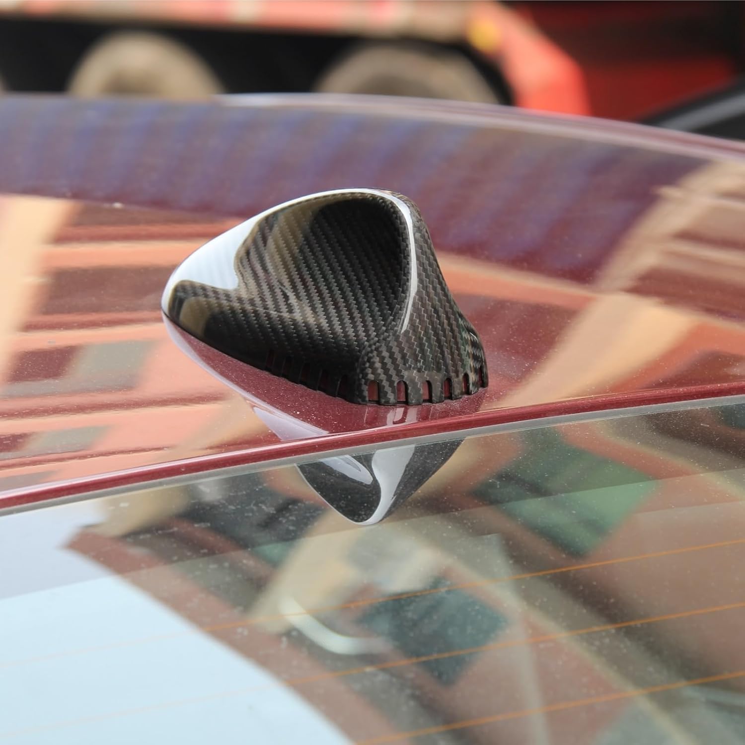 2017 Compatible with Alfa Romeo Stelvio Giulia Giulia Quodrifoglio Shark Fin Shape Gloss Finish Carbon Fiber