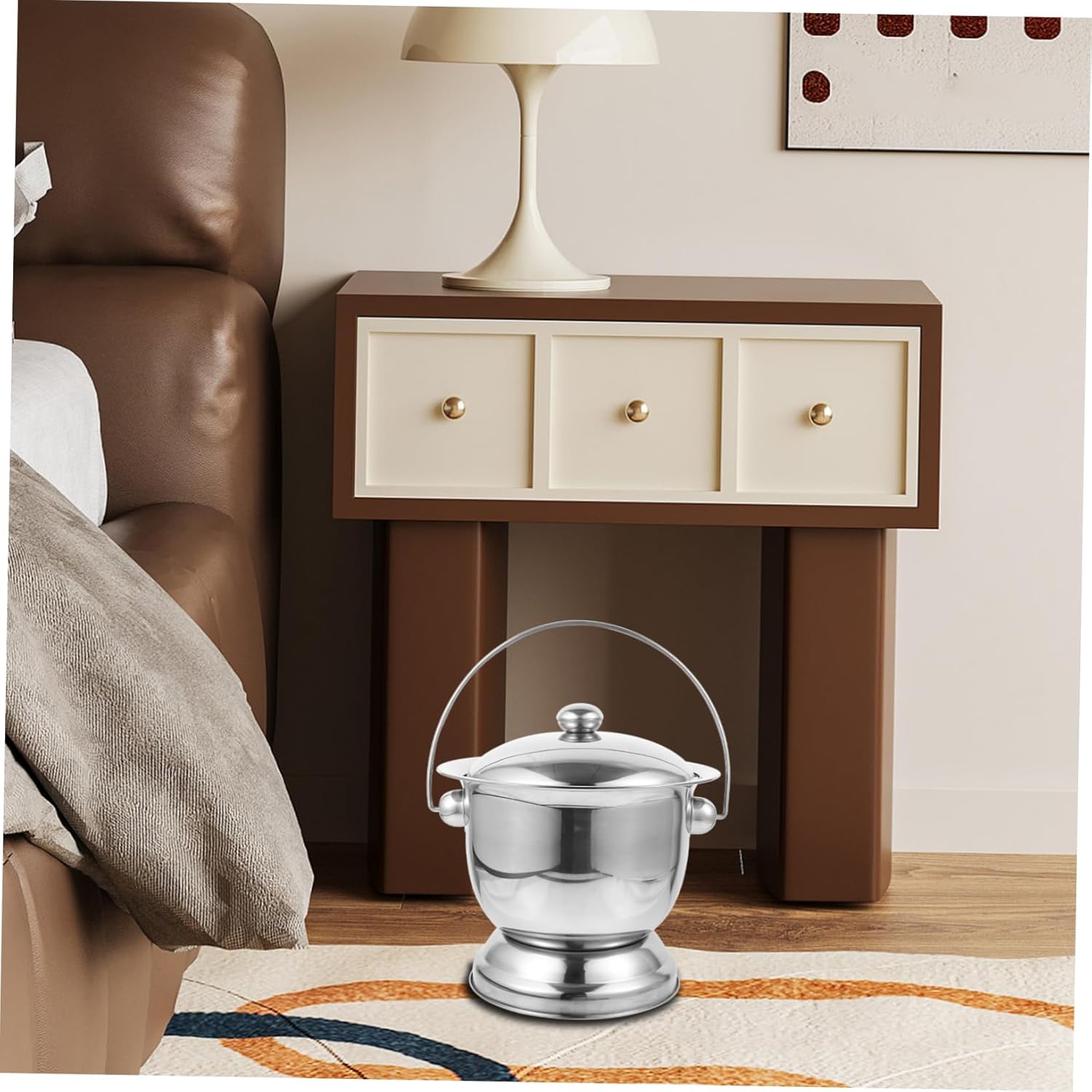 1Set Unisex Urinal Basin Potty with Lid Portable Chamber Pot for Elderly Disabled Lightweight Compact Design for Home Travel Use