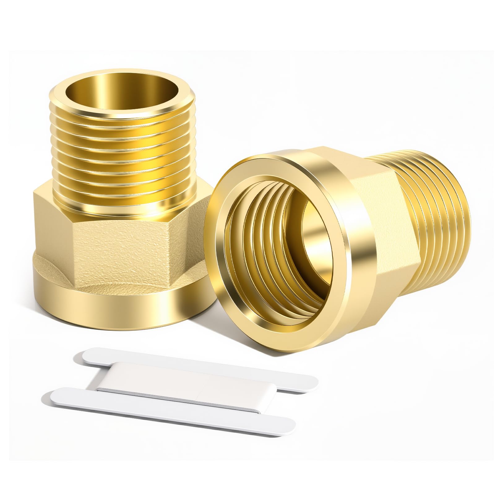 Bwintech 2 Uds 1/2 "hembra a 1/8" macho BSP rosca latón buje hexagonal conector reductor para conversión de conexión de tubería — view 17
