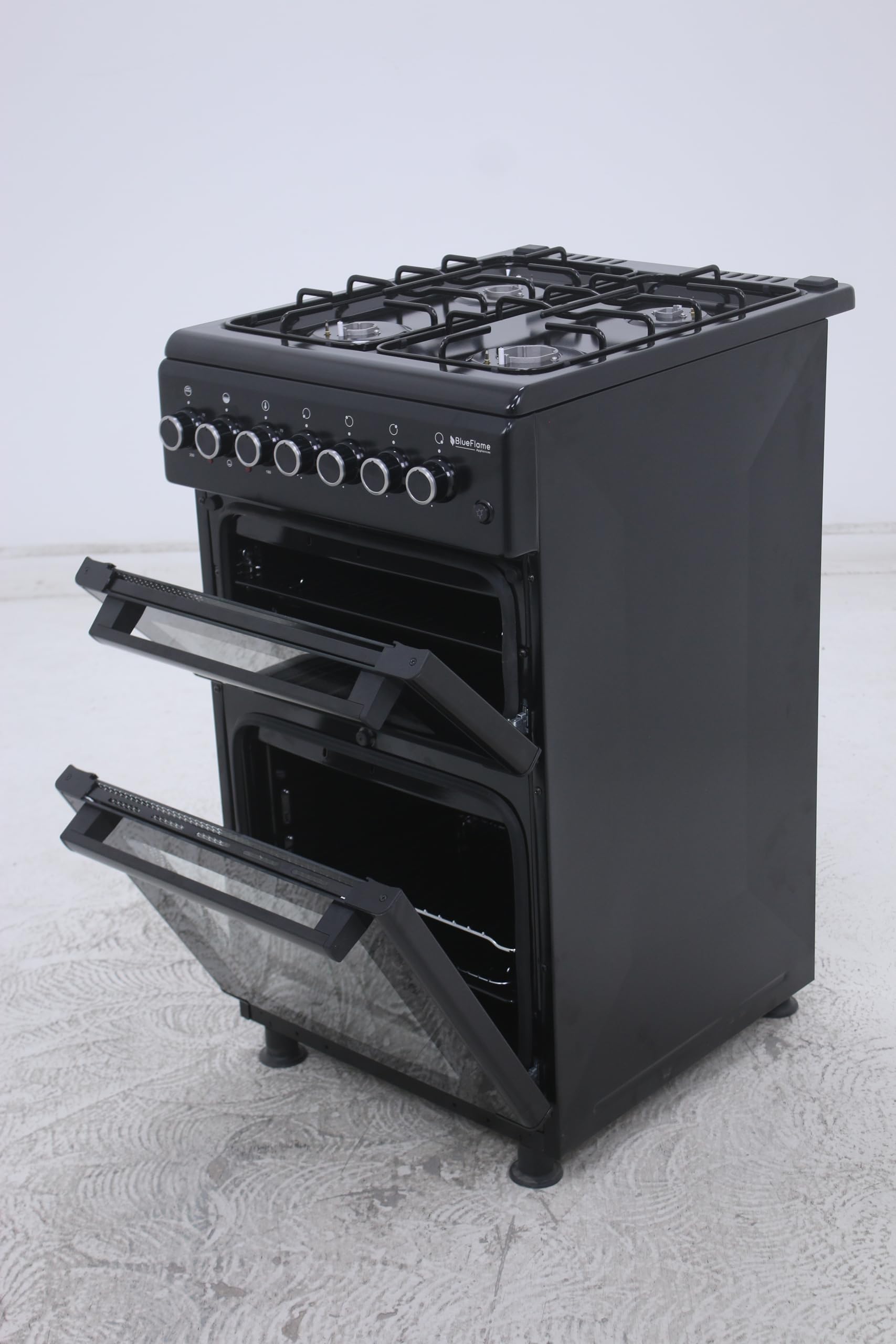 BlueFlame DG5403XBZB 50 cm Freestanding Dual Fuel Cooker With Double Cavity Oven - Black — view 6