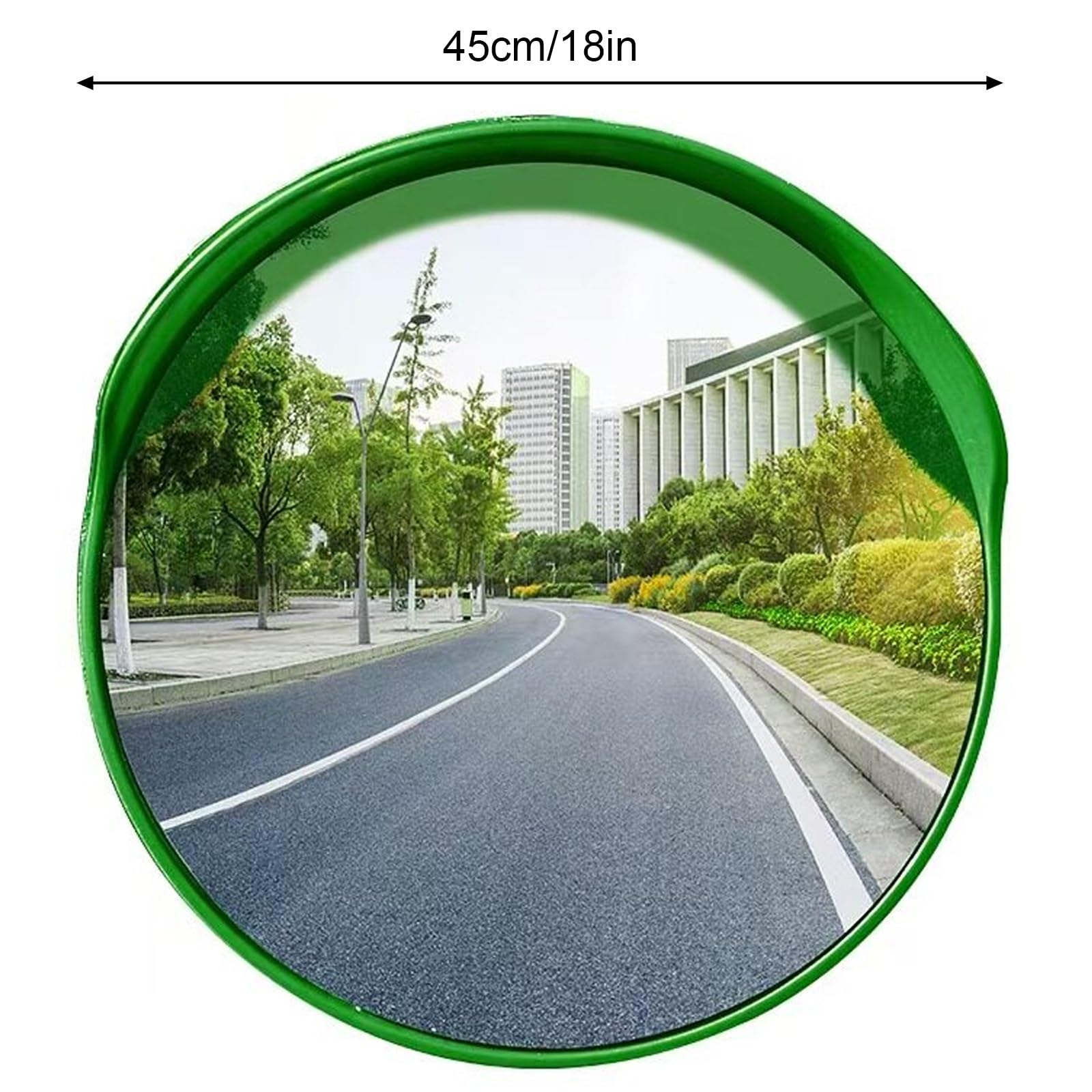 Specchio Convesso Grandangolare a 220°, Specchio di Sicurezza per Punti Ciechi, Specchio Stradale Rotondo per Passi Carrai, Magazzini e Centri Commerciali, Visuale Chiara(Black,45cm/18in)