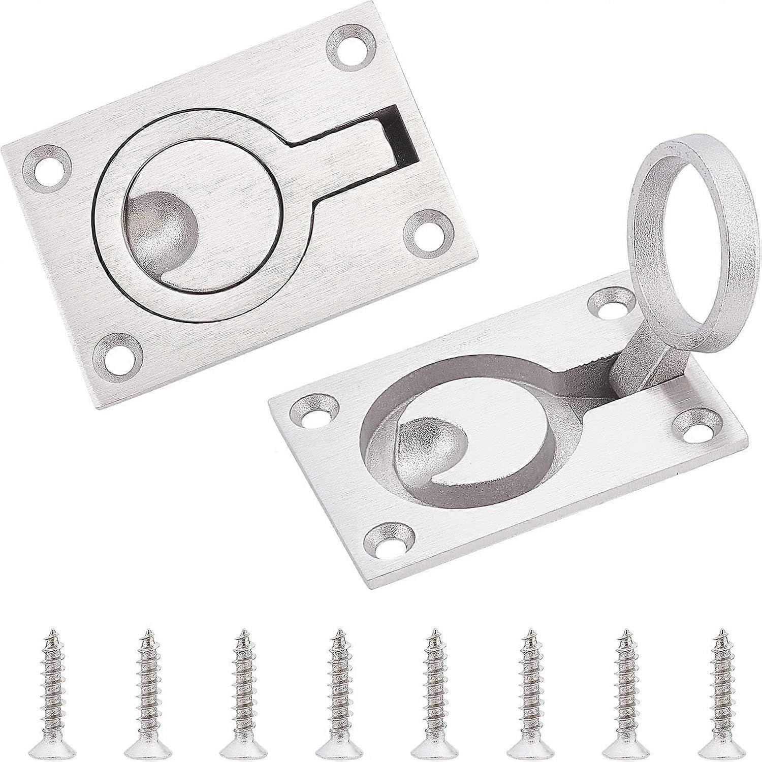 2 Pack Boat Ring Hatch 304 Stainless Steel Flush Mount Boat Lift Ring Flush Pull