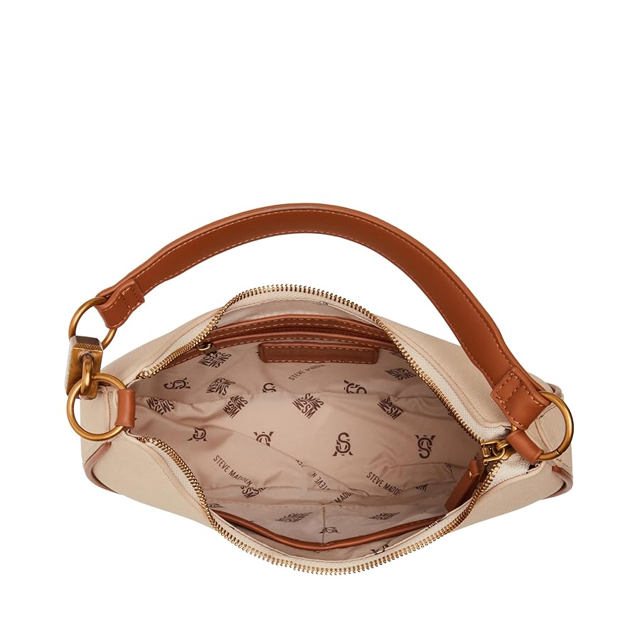 Steve Madden Women's Lohan Crescent Shoulder Bag, Natural