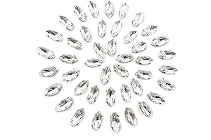 50PCS Sew-On or Glue-On Clear Rhinestone Horse Eye Claw Embellishments