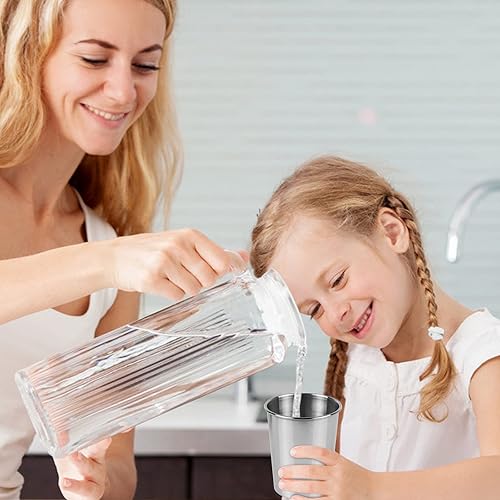 Miniatura 6 de Paquete de 5 vasos de acero inoxidable de 8 onzas de 7.8 fl oz, irrompibles, vasos de metal para niños y adultos, paquete de 5