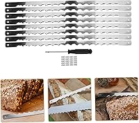 Vista 9 de Cuchillas de pan de repuesto 8 piezas de cuchillo de arco dentado para pan masa madre pastel horneado casero