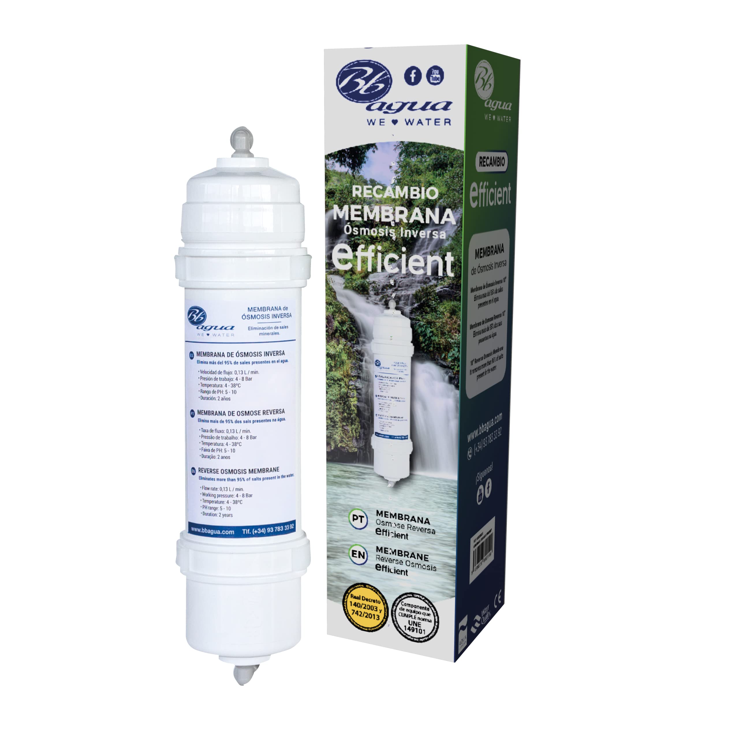 Bbagua GS550020 Reverse Osmosis Membrane, Plastic
