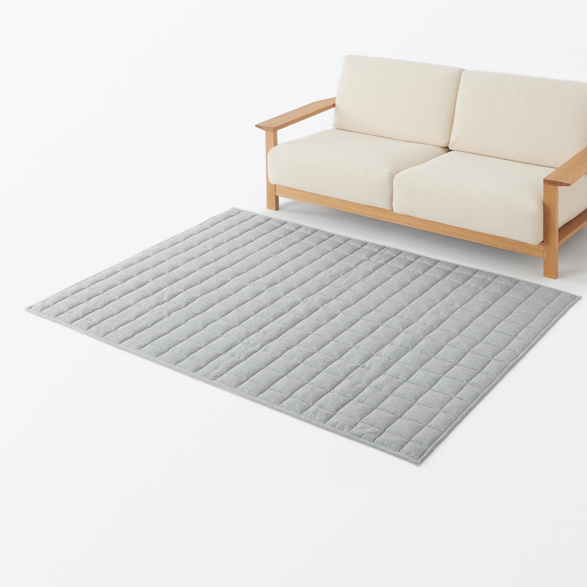 Amazon｜無印良品 ひんやり綿 キルティングラグ 140×195cm・グレー