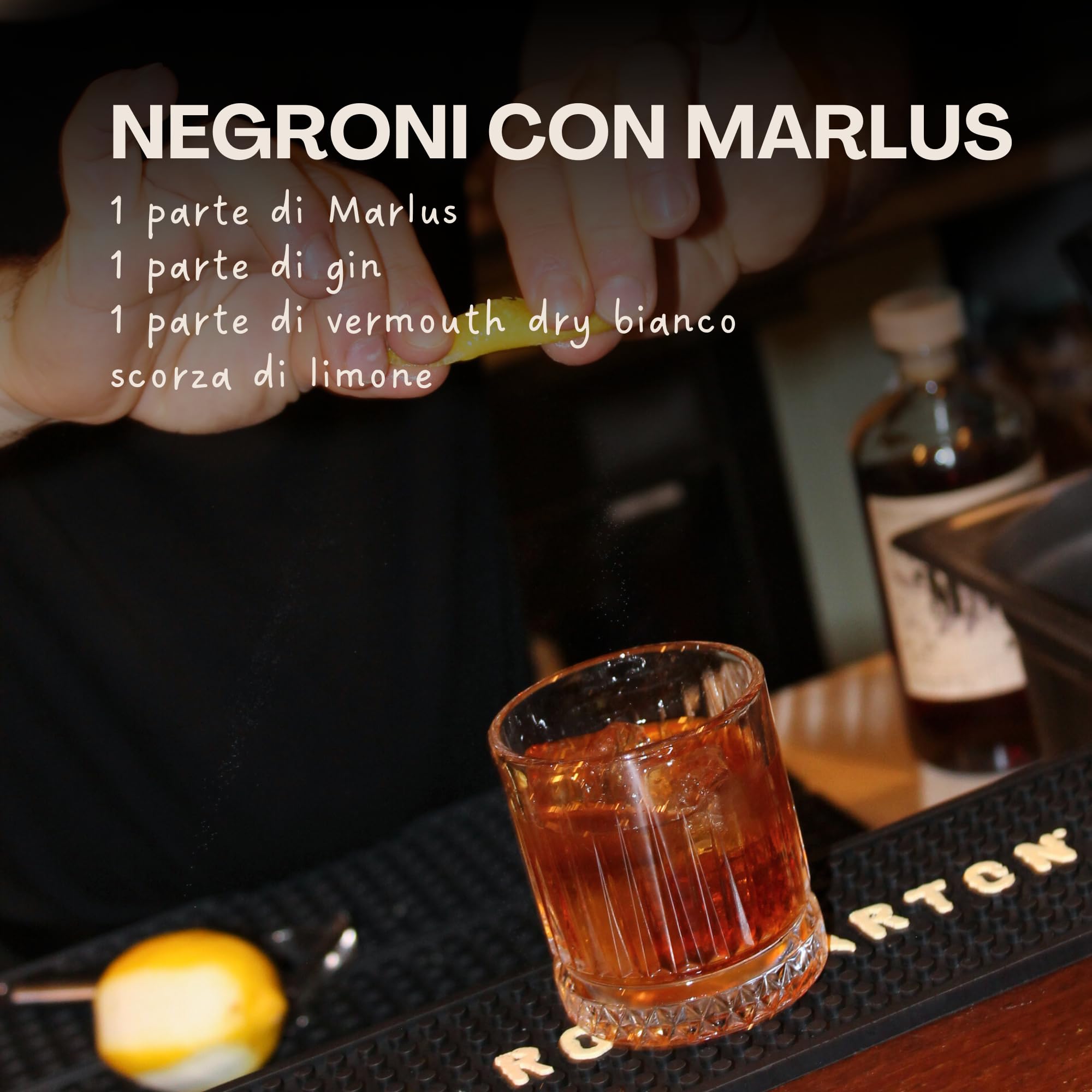 Marlus Amaro Artigianale Piemontese 70cl - Liquore Digestivo Naturale con Alloro, Arancia Dolce, Cannella e Rosmarino - Bitter Erbe e Agrumi per Cocktail, Aperitivo e Dopo Pasto - 100% Naturale