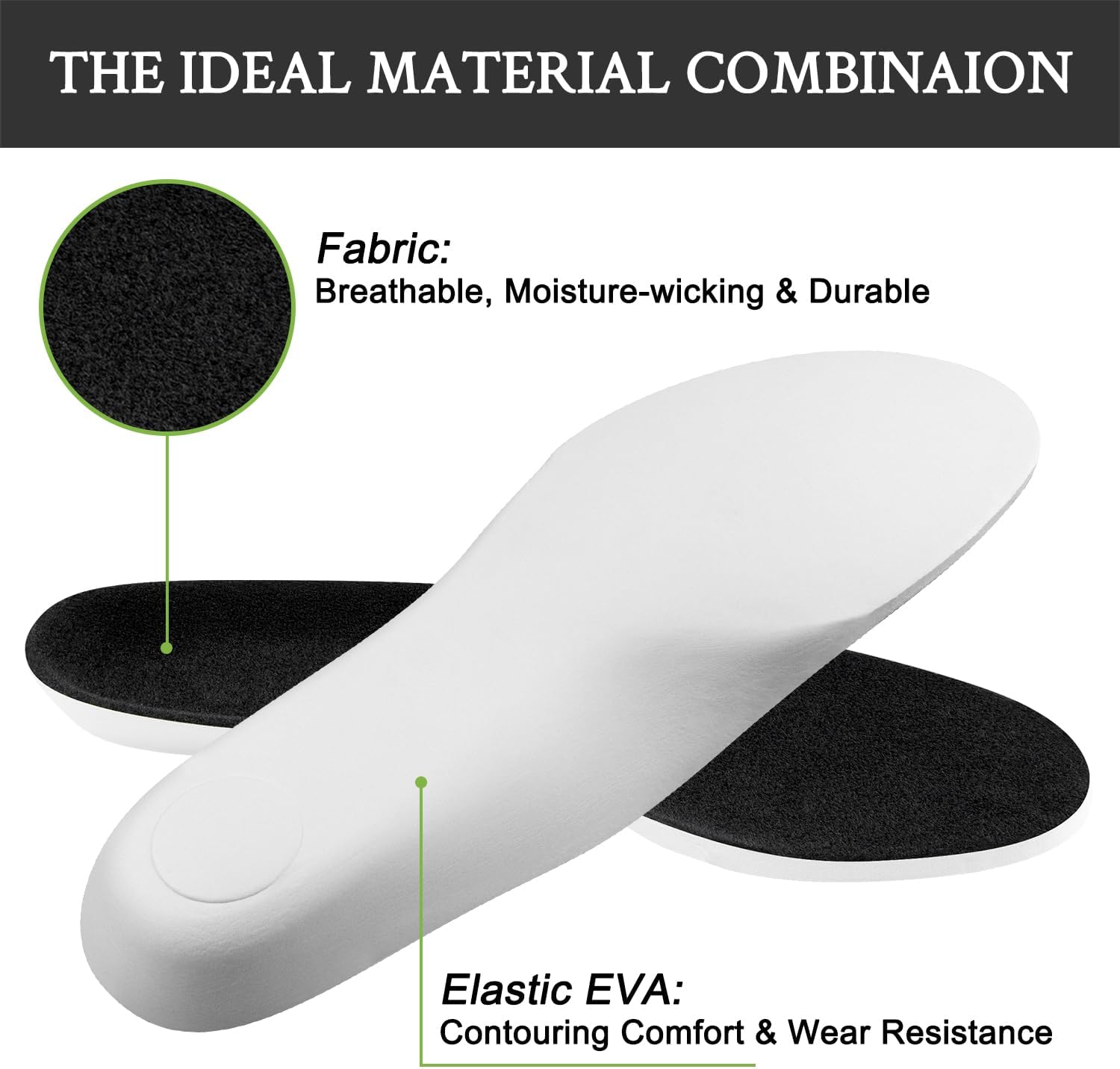 Endoto Insoles for Brooks Running Sneakers, Replacement Shoe Inserts Soles for Men(Size:US Men11-EU45)